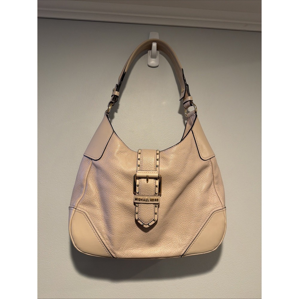 Michael Kors Lillian Medium Leather Shoulder Bag Soft Pink Gold Tone Hardware